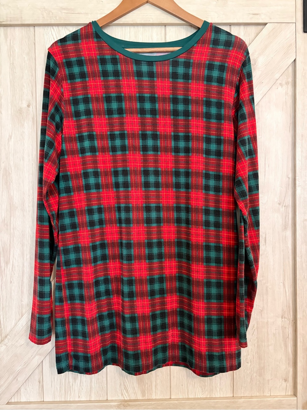 Little Sleepies Men's Red & Green Plaid Long-Sleeve pajama top